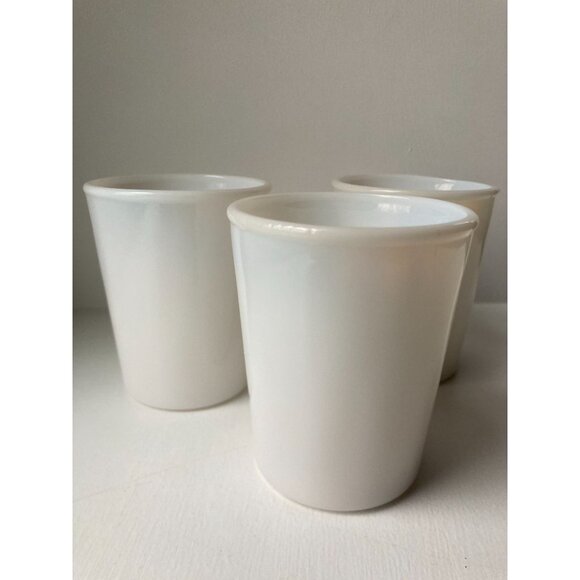 3 Vintage Hazel Atlas 3.5" Translucent White Milk Glass Juice Tumblers - Picture 6 of 10